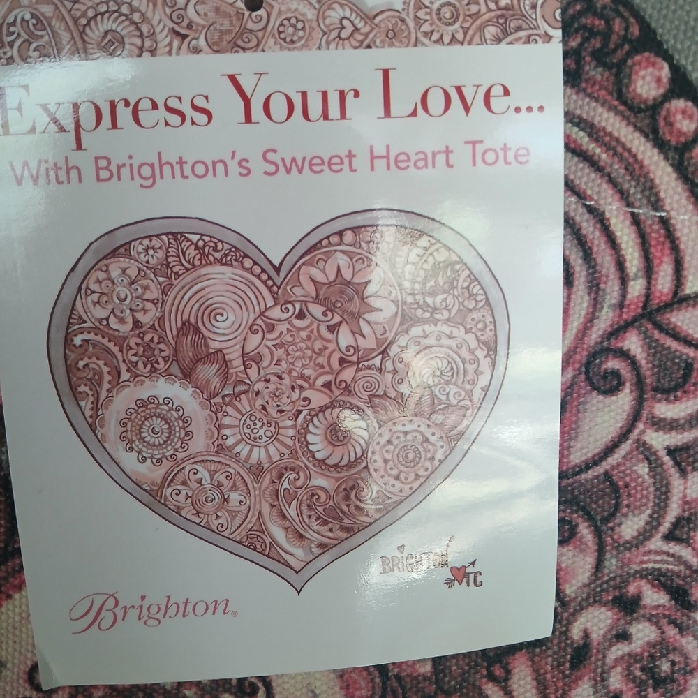 💎 Brighton Sweet Heart Canvas Tote Express Your Love Heavy Duty Canvas NWT - Picture 8 of 8